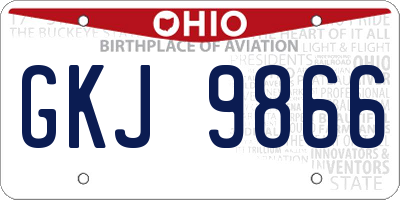 OH license plate GKJ9866