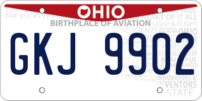 OH license plate GKJ9902