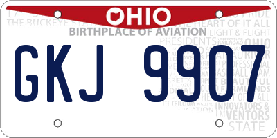 OH license plate GKJ9907