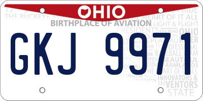 OH license plate GKJ9971