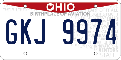 OH license plate GKJ9974