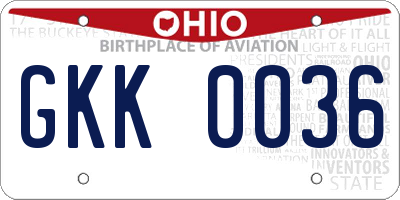 OH license plate GKK0036