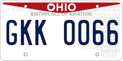 OH license plate GKK0066