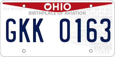 OH license plate GKK0163