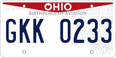 OH license plate GKK0233