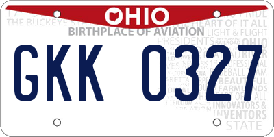 OH license plate GKK0327