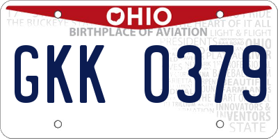 OH license plate GKK0379
