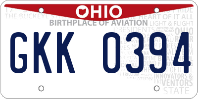 OH license plate GKK0394