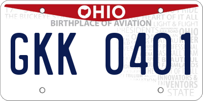 OH license plate GKK0401