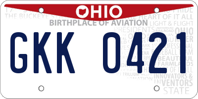 OH license plate GKK0421