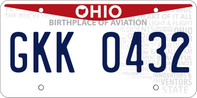 OH license plate GKK0432