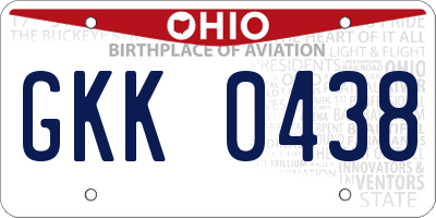 OH license plate GKK0438
