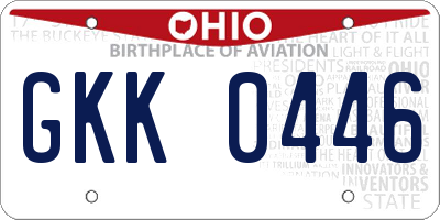 OH license plate GKK0446