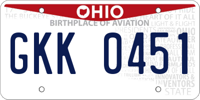 OH license plate GKK0451