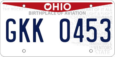 OH license plate GKK0453