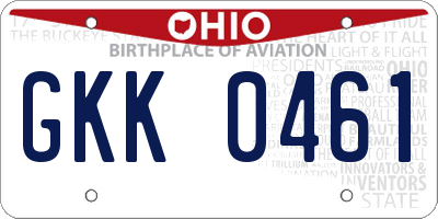 OH license plate GKK0461