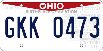 OH license plate GKK0473