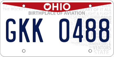 OH license plate GKK0488