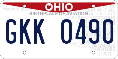 OH license plate GKK0490