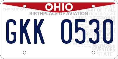 OH license plate GKK0530