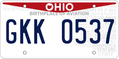 OH license plate GKK0537