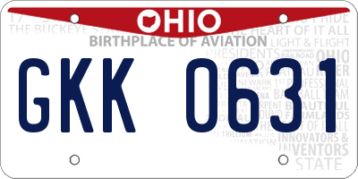OH license plate GKK0631