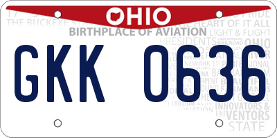 OH license plate GKK0636