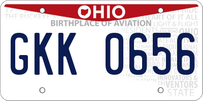 OH license plate GKK0656