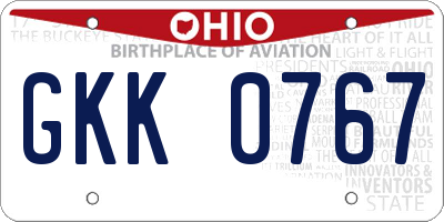 OH license plate GKK0767