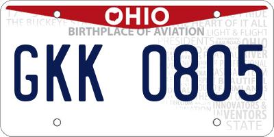 OH license plate GKK0805