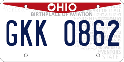 OH license plate GKK0862