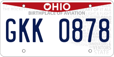 OH license plate GKK0878