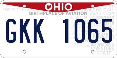 OH license plate GKK1065