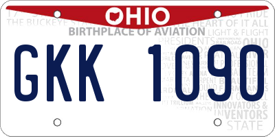 OH license plate GKK1090