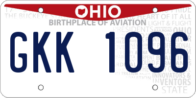 OH license plate GKK1096