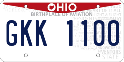 OH license plate GKK1100