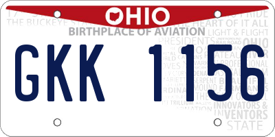 OH license plate GKK1156