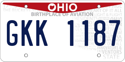 OH license plate GKK1187