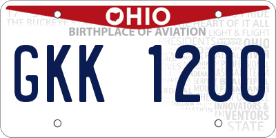 OH license plate GKK1200