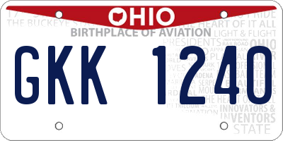 OH license plate GKK1240