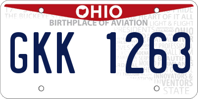 OH license plate GKK1263