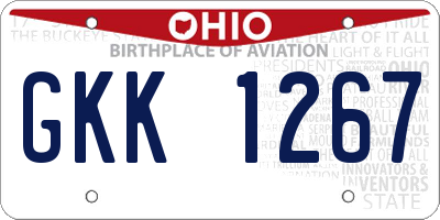 OH license plate GKK1267