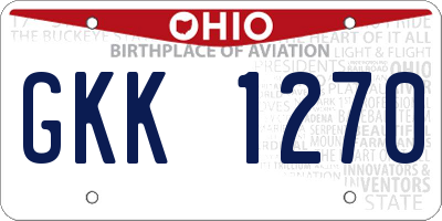 OH license plate GKK1270