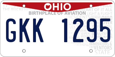 OH license plate GKK1295