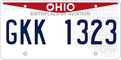 OH license plate GKK1323