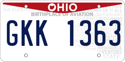 OH license plate GKK1363