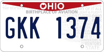 OH license plate GKK1374