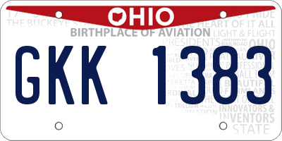 OH license plate GKK1383