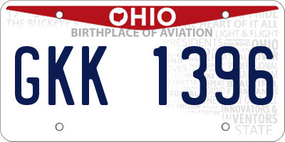 OH license plate GKK1396