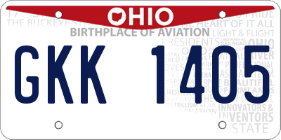 OH license plate GKK1405